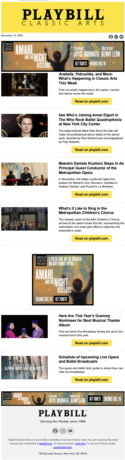 Classic Arts Newsletter LCT